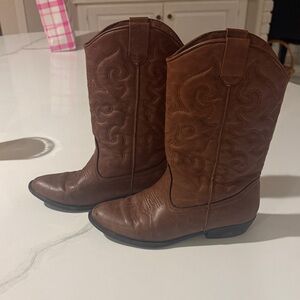 Girls Brown Western Cowboy Boots